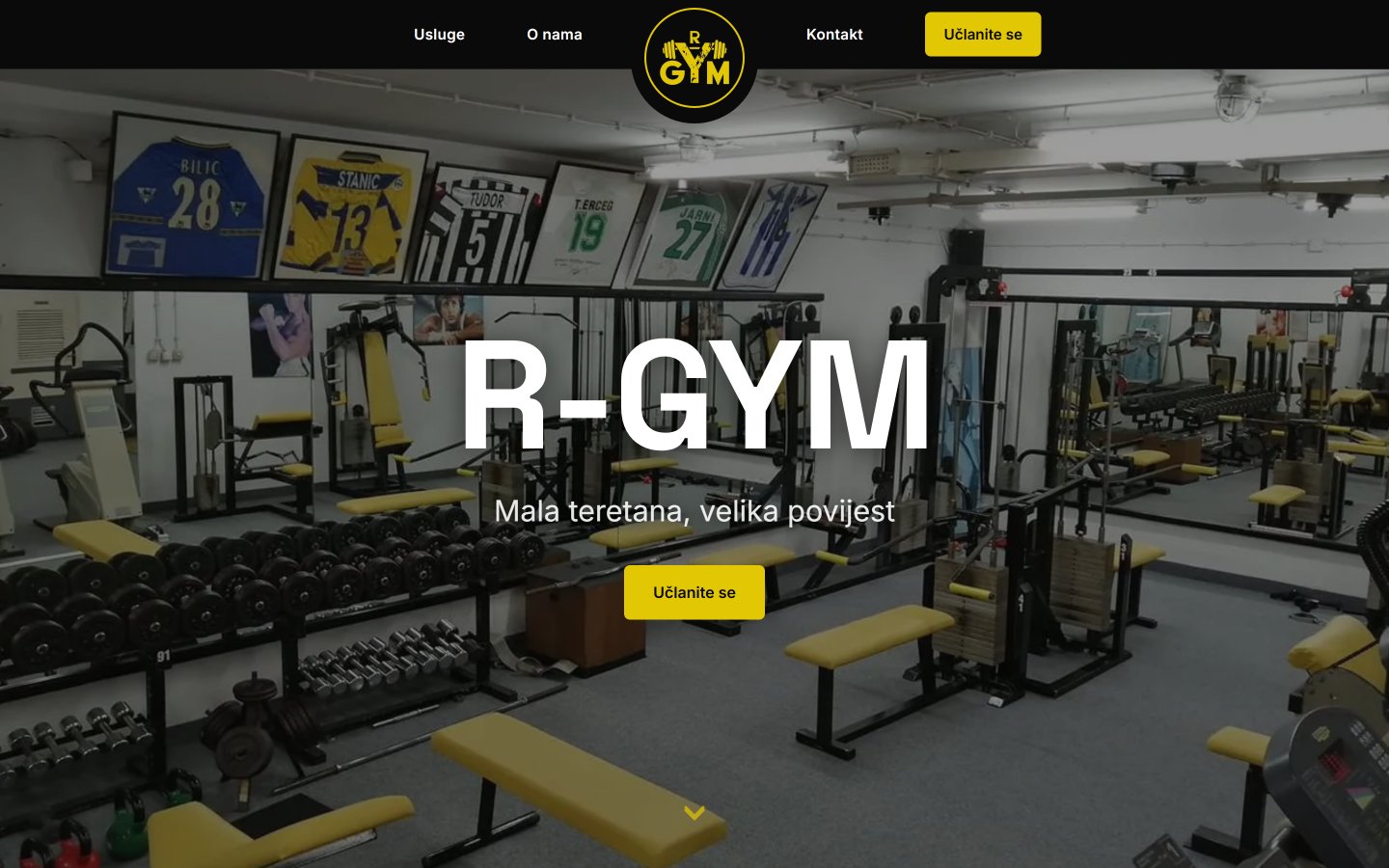 Naslovnica web stranice R-GYM iz Splita